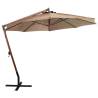 Hanging Parasol 3.5x2.9m Taupe - Solid Fir Wood