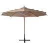 Hanging Parasol 3.5x2.9m Taupe - Solid Fir Wood