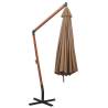 Hanging Parasol 3.5x2.9m Taupe - Solid Fir Wood