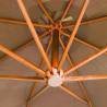 Hanging Parasol 3.5x2.9m Taupe - Solid Fir Wood