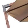 Hanging Parasol 3.5x2.9m Taupe - Solid Fir Wood