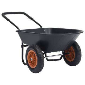 Wheelbarrow Black and Orange 78L 100kg - Durable Garden Cart