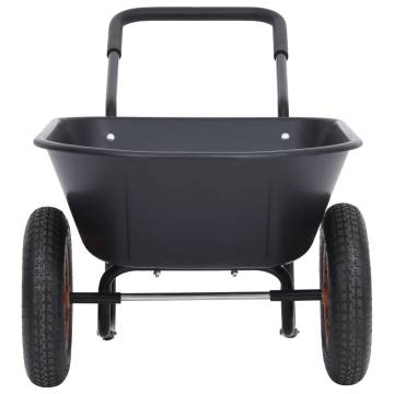 Wheelbarrow Black and Orange 78L 100kg - Durable Garden Cart