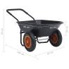 Wheelbarrow Black and Orange 78L 100kg - Durable Garden Cart