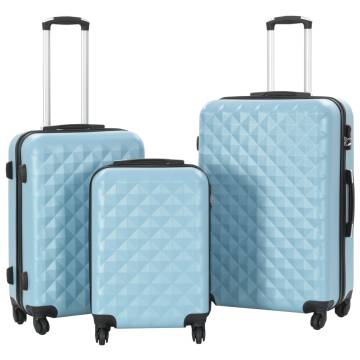 Durable Blue ABS Hardcase Trolley Set - 3 Pieces