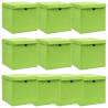 Storage Boxes with Lids 10 pcs Green 32x32x32 cm Fabric Colour green with lids Quantity in Package 10 Number of 1 