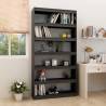 Book Cabinet/Room Divider Grey 100x30x200 cm Solid Pinewood Colour grey Quantity in Package 1 Height 200 cm Width 100 cm 