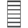 Grey Book Cabinet & Room Divider - Solid Pinewood 100x30x200 cm