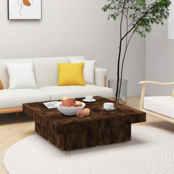 Elegant Coffee Table Smoked Oak 90x90 cm - Hipomarket UK