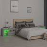 Stylish 2-Pc Bedside Cabinets with LED Lights - Grey Sonoma