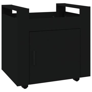 Desk Trolley Black 60x45x60 cm | Engineered Wood Storage