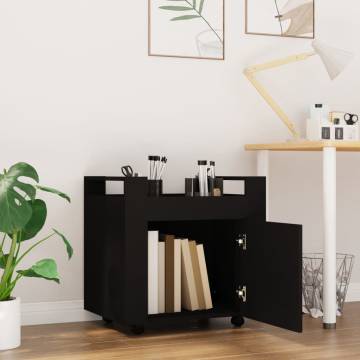 Desk Trolley Black 60x45x60 cm | Engineered Wood Storage