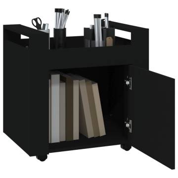 Desk Trolley Black 60x45x60 cm | Engineered Wood Storage