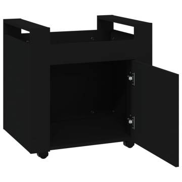 Desk Trolley Black 60x45x60 cm | Engineered Wood Storage