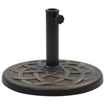 Bronze Parasol Base Round Polyresin 19 kg for Outdoor Use