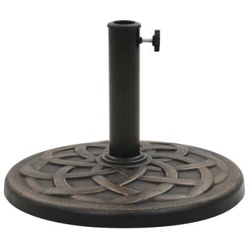 Bronze Parasol Base Round Polyresin 19 kg for Outdoor Use