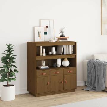 Highboard Honey Brown 100x40x108.5 cm Solid Wood Pine