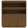 Highboard Honey Brown 100x40x108.5 cm Solid Wood Pine