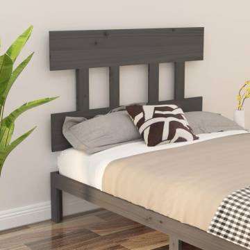 Stylish Grey Bed Headboard - Solid Pine Wood | HipoMarket