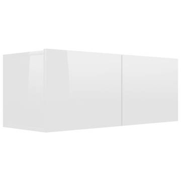 6 Piece High Gloss White TV Cabinet Set - Hipomarket