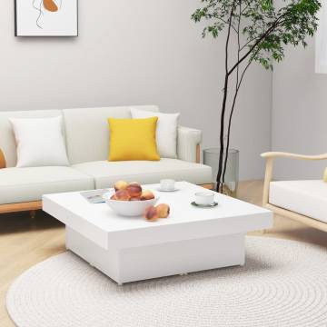 Stylish White Coffee Table - 90x90x28 cm - Durable Design