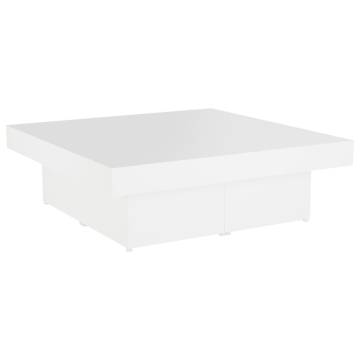 Stylish White Coffee Table - 90x90x28 cm - Durable Design