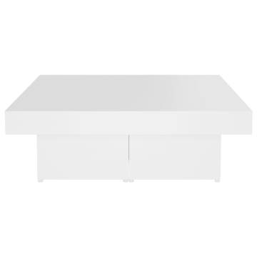 Stylish White Coffee Table - 90x90x28 cm - Durable Design