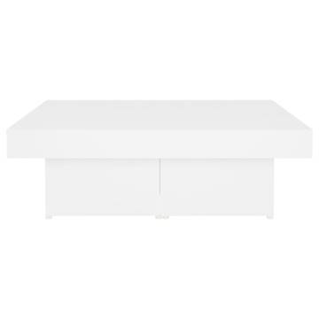 Stylish White Coffee Table - 90x90x28 cm - Durable Design