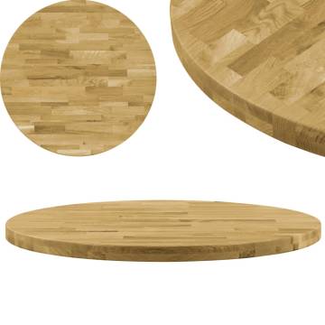 Solid Oak Wood Round Table Top - 400mm Diameter | Hipo Market