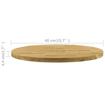 Solid Oak Wood Round Table Top - 400mm Diameter | Hipo Market