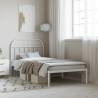 Metal Bed Frame with Headboard White 100x200 cm Colour white Size 100 x 200 cm Model with headboard 