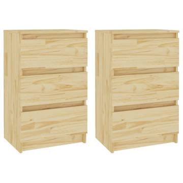 Rustic Bedside Cabinets 2 pcs - Solid Pine Wood | HipoMarket