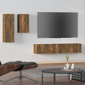 4 Piece Smoked Oak TV Cabinet Set | Stylish & Functional