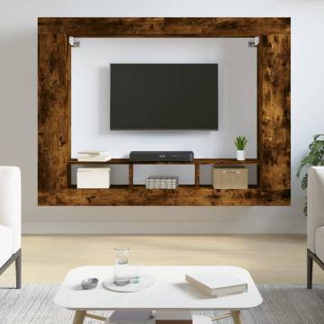 Stylish Smoked Oak TV Cabinet - 152x22x113 cm | Hipo Market