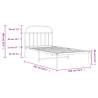 White Metal Bed Frame with Headboard - 100x200 cm