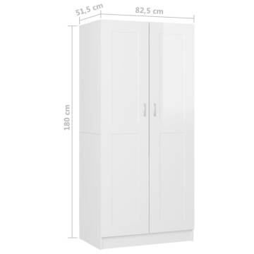 High Gloss White Wardrobe - Stylish Storage Solution