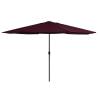 Outdoor Parasol with Metal Pole 400 cm Bordeaux Red Colour red Quantity in Package 1 