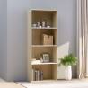 4-Tier Book Cabinet White and Sonoma Oak 60x30x151.5 cm Engineered Wood Colour white and sonoma oak Size 60 x 30 x 151.5 cm Quantity in Package 1 