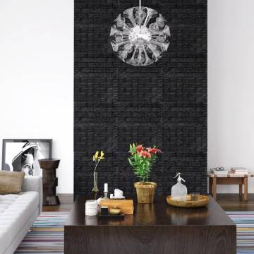 3D Black Brick Wallpaper - Self-Adhesive, 40 Pcs for Easy Install