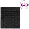 3D Black Brick Wallpaper - Self-Adhesive, 40 Pcs for Easy Install