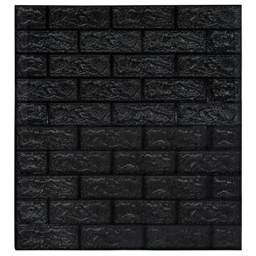 3D Black Brick Wallpaper - Self-Adhesive, 40 Pcs for Easy Install