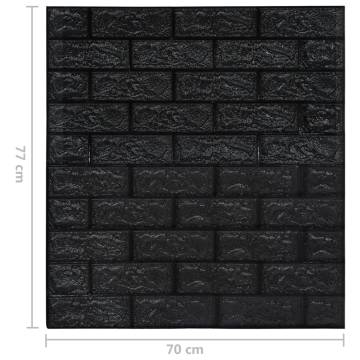 3D Black Brick Wallpaper - Self-Adhesive, 40 Pcs for Easy Install