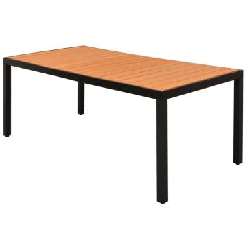 Brown Garden Table 185x90 cm - Durable Aluminium & WPC