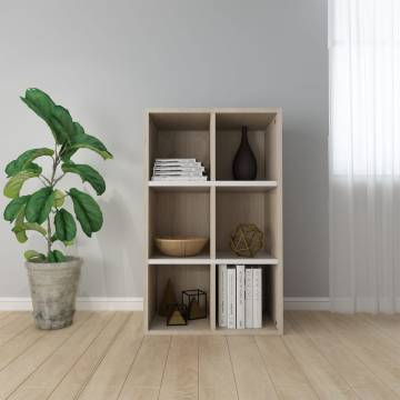 Stylish Book Cabinet/Sideboard in White & Sonoma Oak - 66x30x98 cm