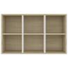 Stylish Book Cabinet/Sideboard in White & Sonoma Oak - 66x30x98 cm