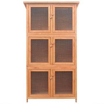 Deluxe 6-Room Wooden Rabbit Cage | Perfect for Pets