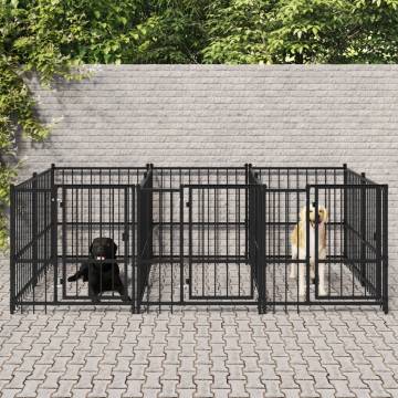 Outdoor Dog Kennel Steel 5.63 m² | Secure & Comfortable