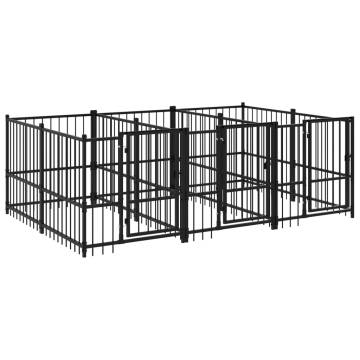 Outdoor Dog Kennel Steel 5.63 m² | Secure & Comfortable