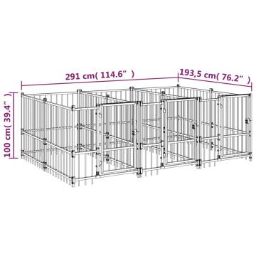 Outdoor Dog Kennel Steel 5.63 m² | Secure & Comfortable