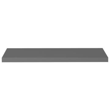 Stylish Floating Wall Shelves - High Gloss Grey, 2 pcs